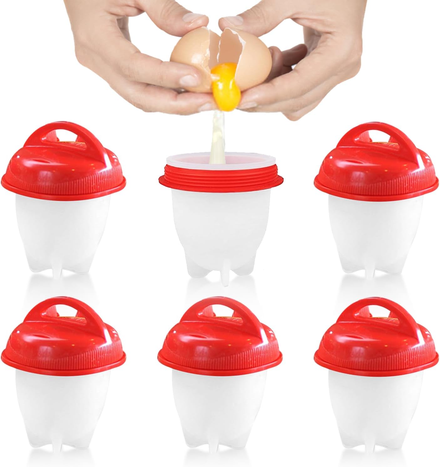6Pcs Silicone Egg Boiler Cups Non Stick Silicone Egg Boiler No Shell Egg Poacher For Kitchen