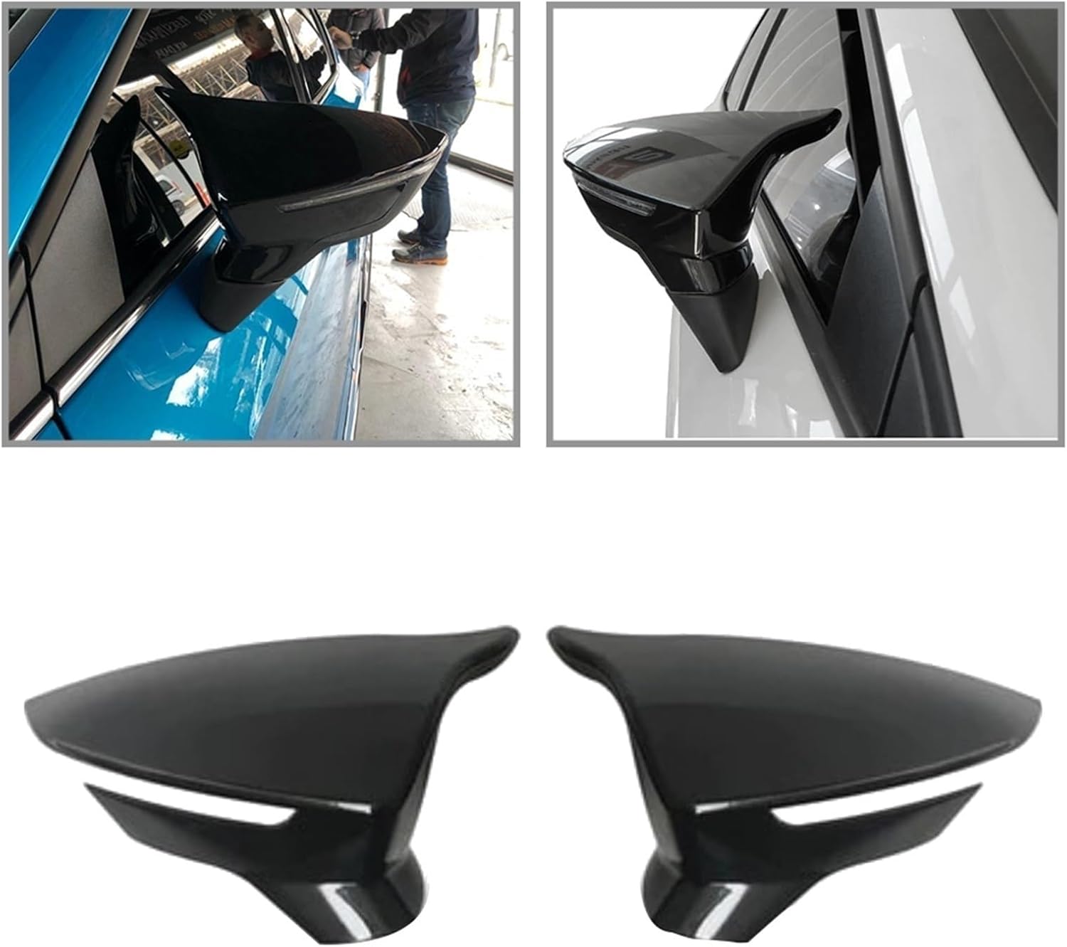 外部ミラー Car Rearview Mirror Cover Door Side Rear View Caps For SEAT