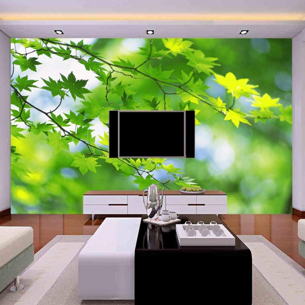 Décoration murale intissée vert feuille WLLLO pour masquer les murs abîmés