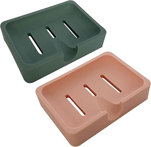 Jabonera de silicona autodrenante en cascada duradera, jabonera simple, funda de jabón portátil, bonita bandeja para jabón, fácil de limpiar,