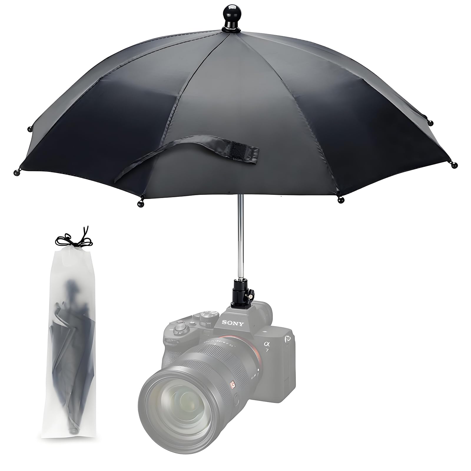DSLR Mirrorless Camera Hot Shoe Umbrella Rain Cover Protector Sunshade - Compatible with Canon R5, R6, Niko n Z7II, Z6II, Sony A7IV,A7III,and More -19