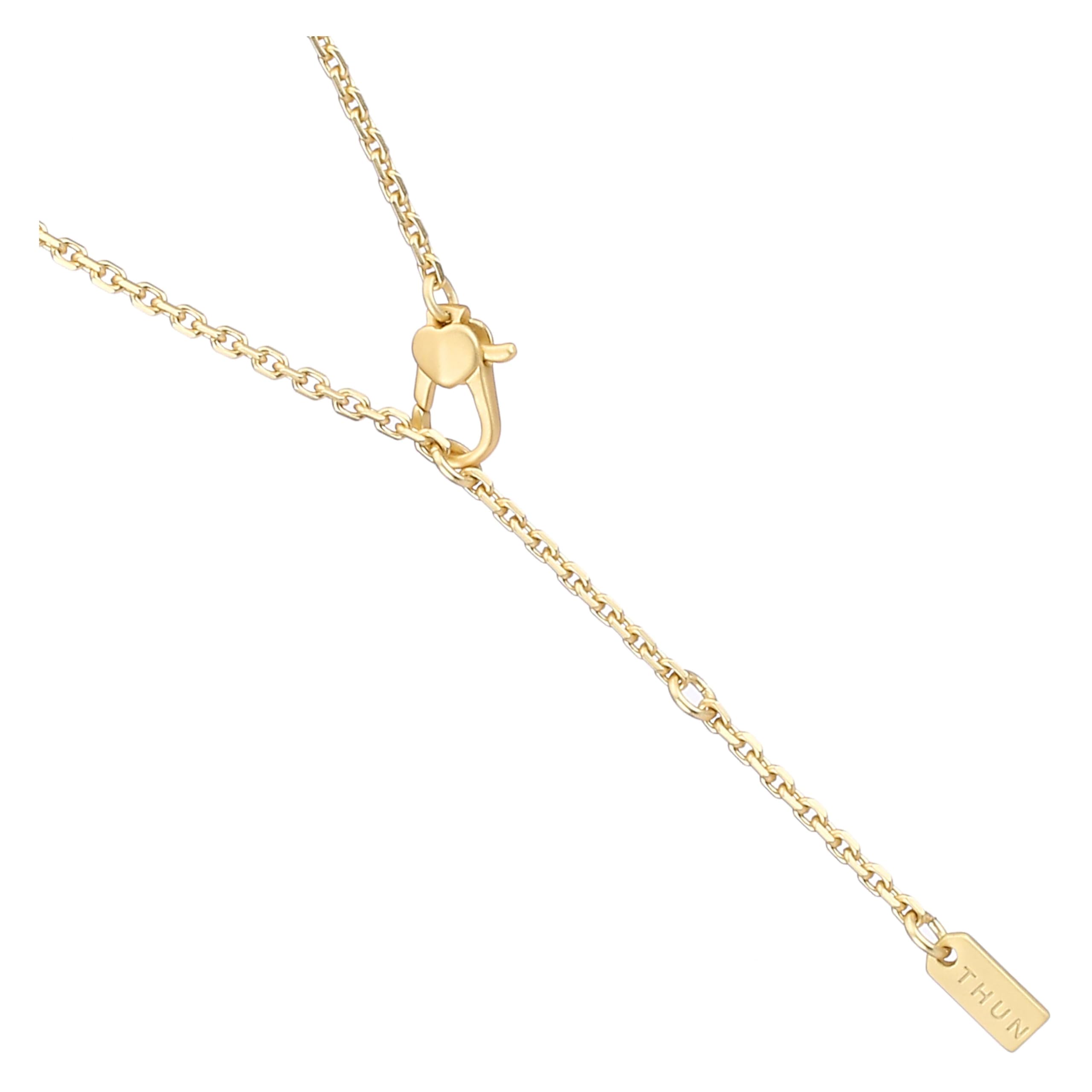 Collana lunga con pendente chiave con quadrifoglio