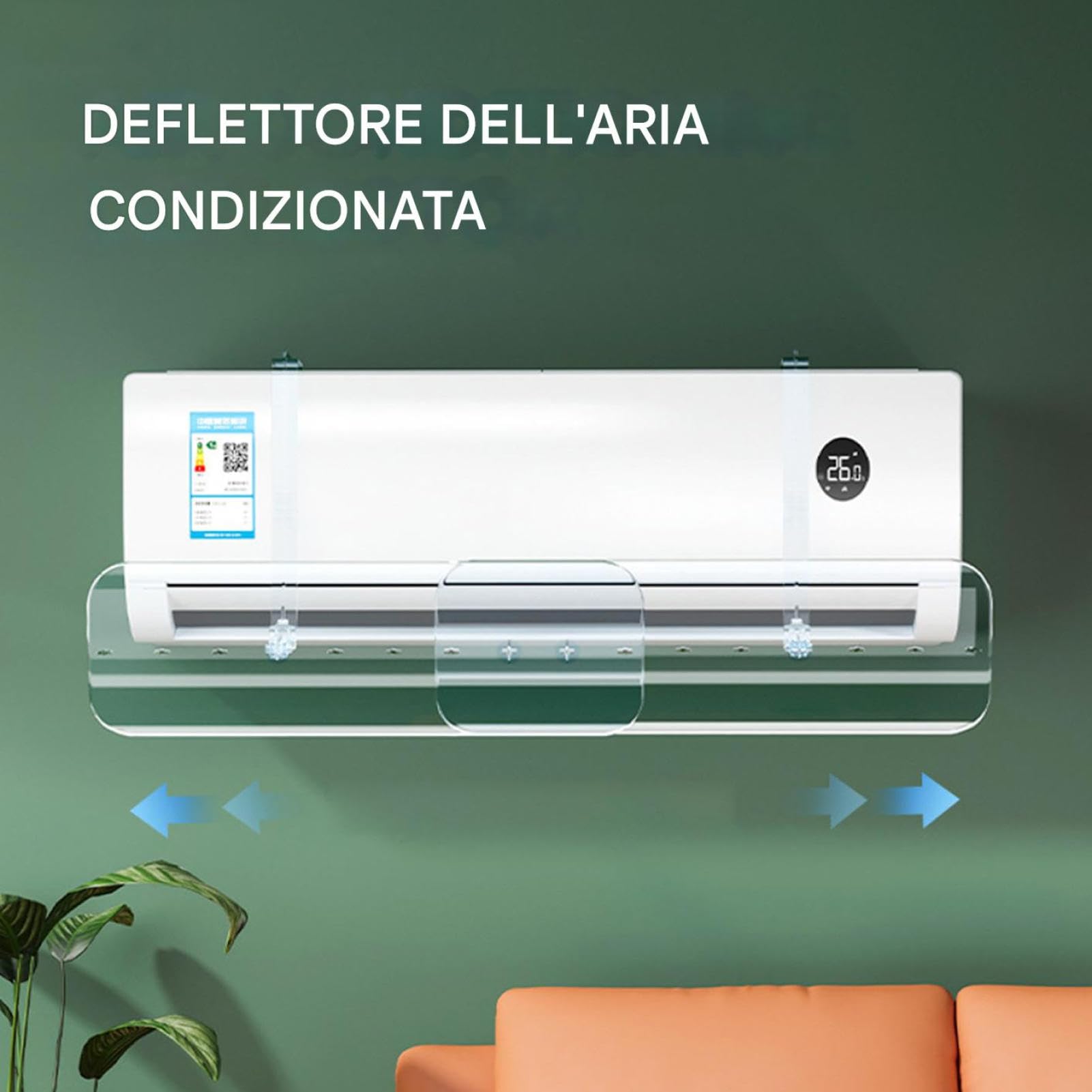 Deflettore Per Presa D'Aria Calda Baffle Montato A Parete Retrattile | Deviatore Aria Per Condizionatori Split Casa Interno Soggiorno Camera Dei Bambini Appartamento Ufficio Parete Soffitto