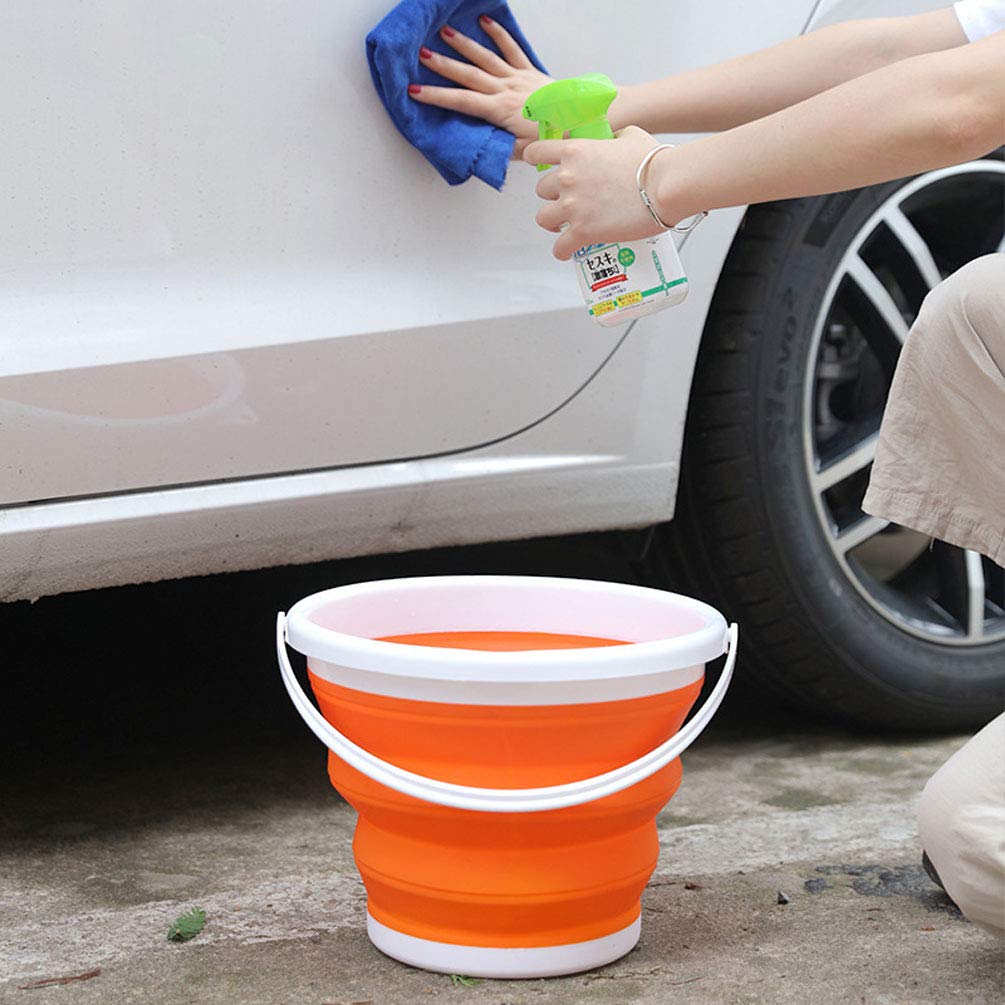 Portatile Secchio Pieghevole in Silicone, Pratico Secchio Pieghevole per Campeggio, Come Secchio Pulizia o Secchio per la Pesca, Facile da Riporre Multifunzione, Small