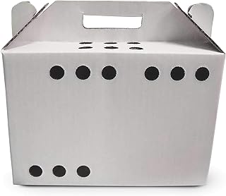 Cardboard Pet Carriers for Small Animals, Hamsters, Gerbils, Birds, Reptiles, NOT Cats, 10in x 6.75in x 5.5in, 12/Case
