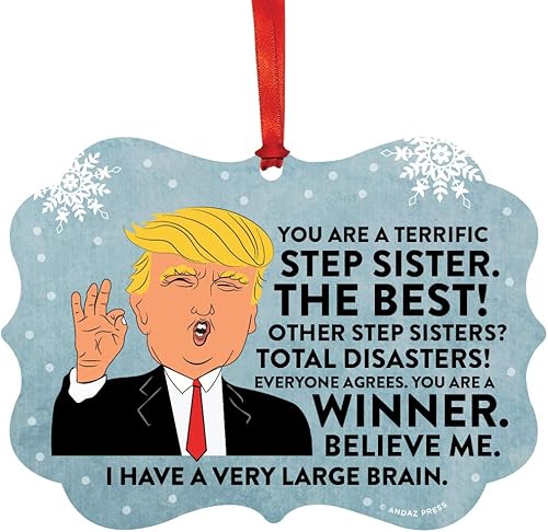 Miniatura 41 de Andaz Press Divertido presidente Donald Trump Fancy Frame Recuerdo Adorno de Navidad Regalo de mordaza, Perra fantástica, 1 paquete, ideas de regalo