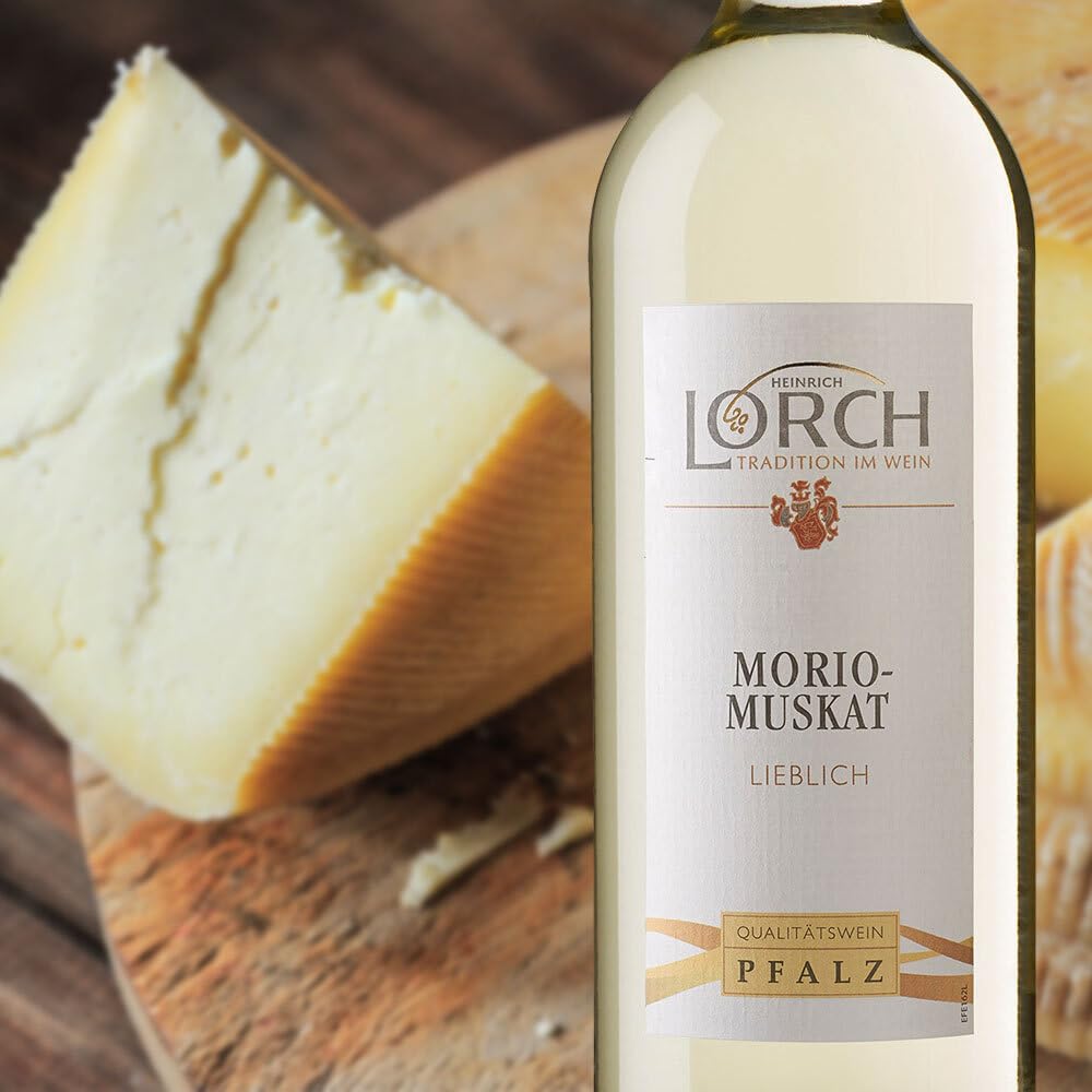 Lorch Morio Muskat QbA, lieblich, sortenreines Weinpaket + VINOX Winecards (6x1,0l)