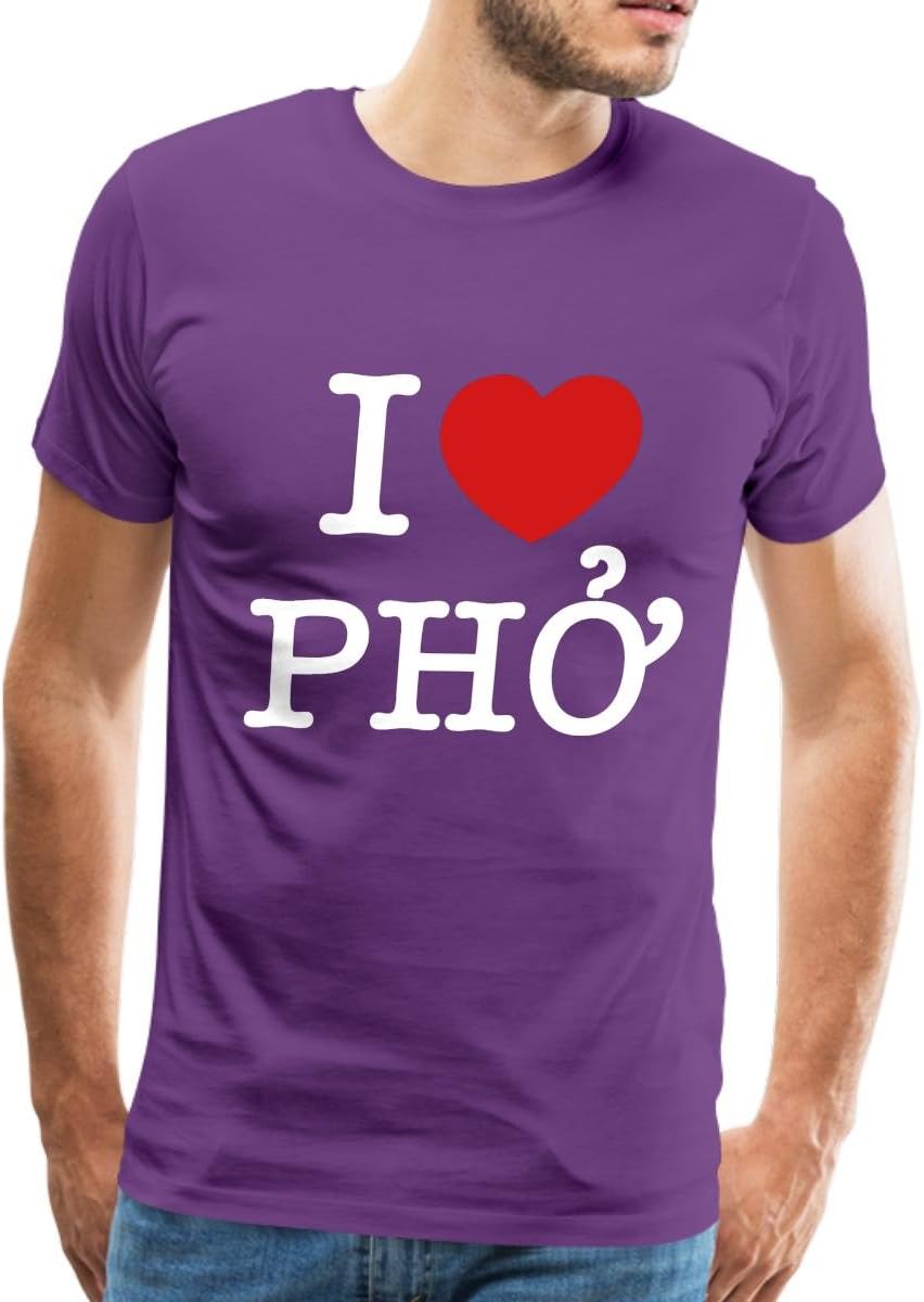 Spreadshirt I Heart (Love) Pho Men's T-Shirt, 3XL, purple