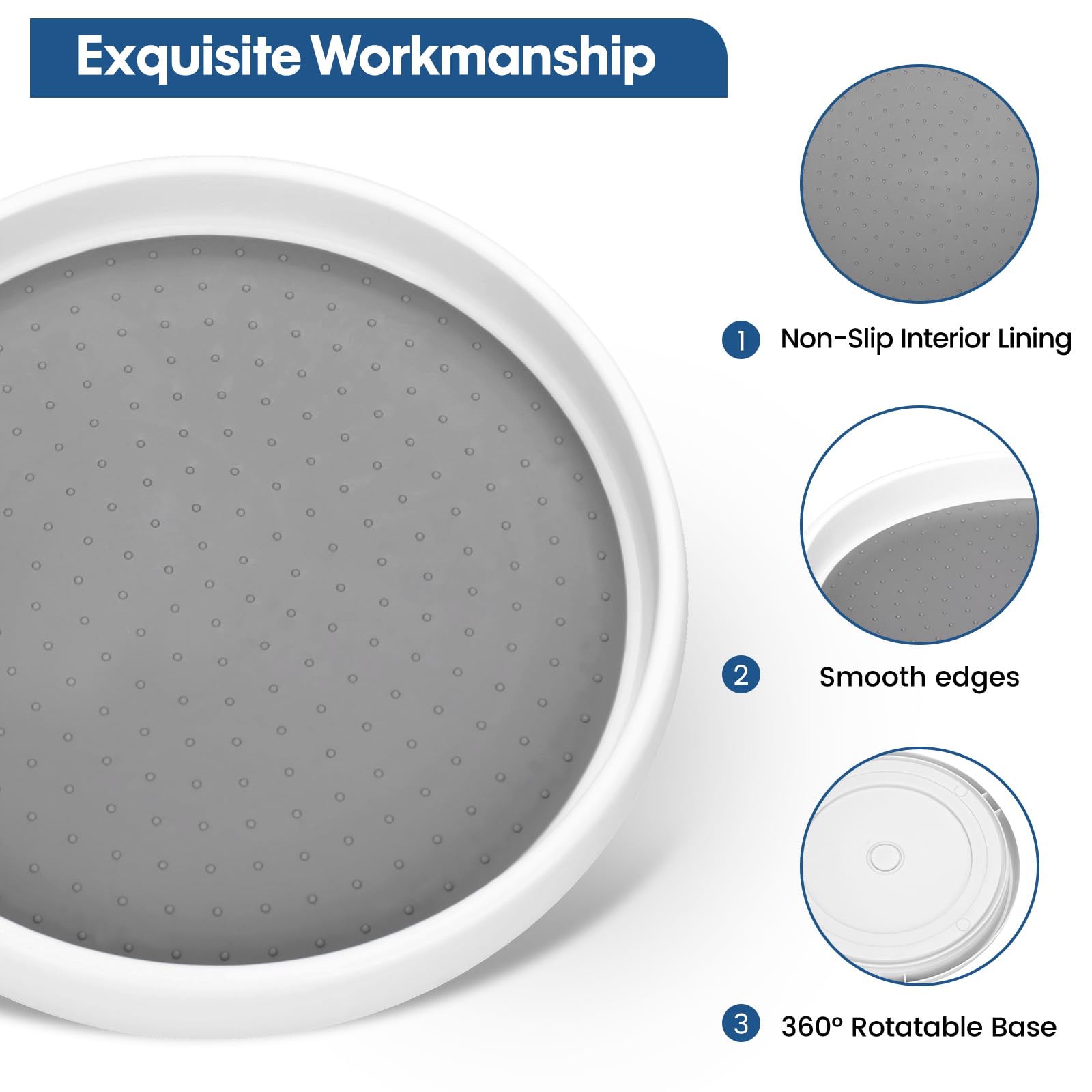 Organizer Girevole 360&deg; Per Spezie - Set Di 4, 25x3.5 Cm, Per Cucina E Bagno