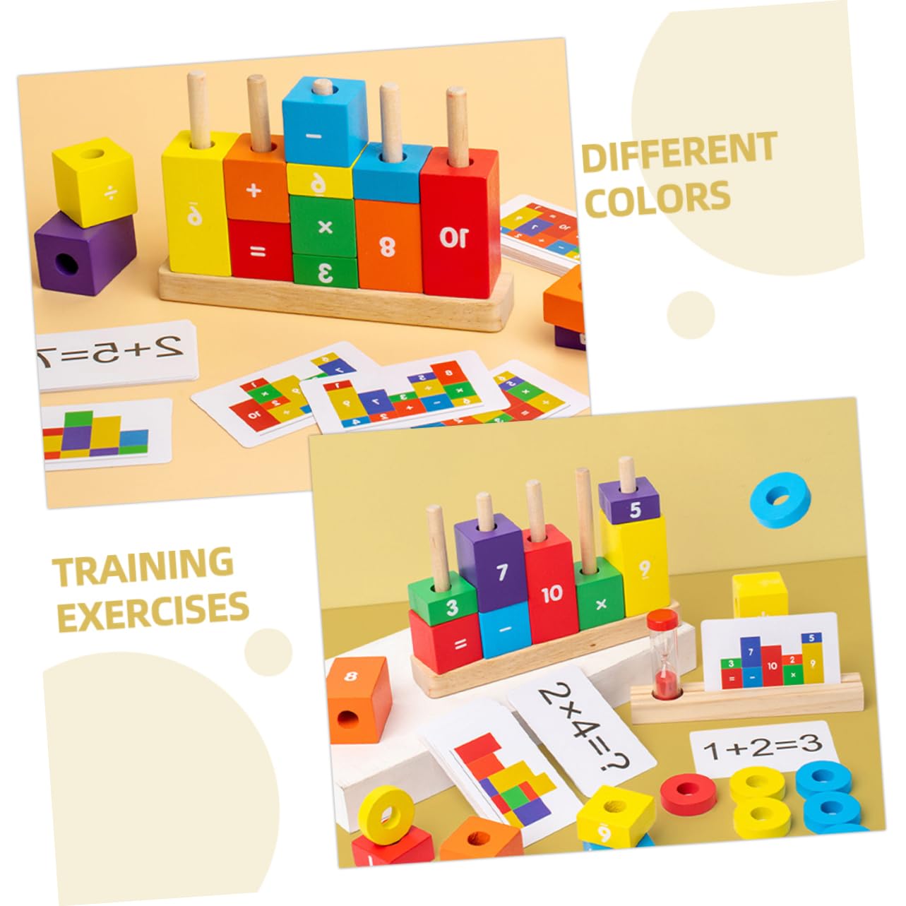 Holzspielzeug Zahlen Rechenspielzeug Lernspielzeug Bunte Bausteine Montessori Arithmetik Lernhilfe Frühe Jungen Mädchen