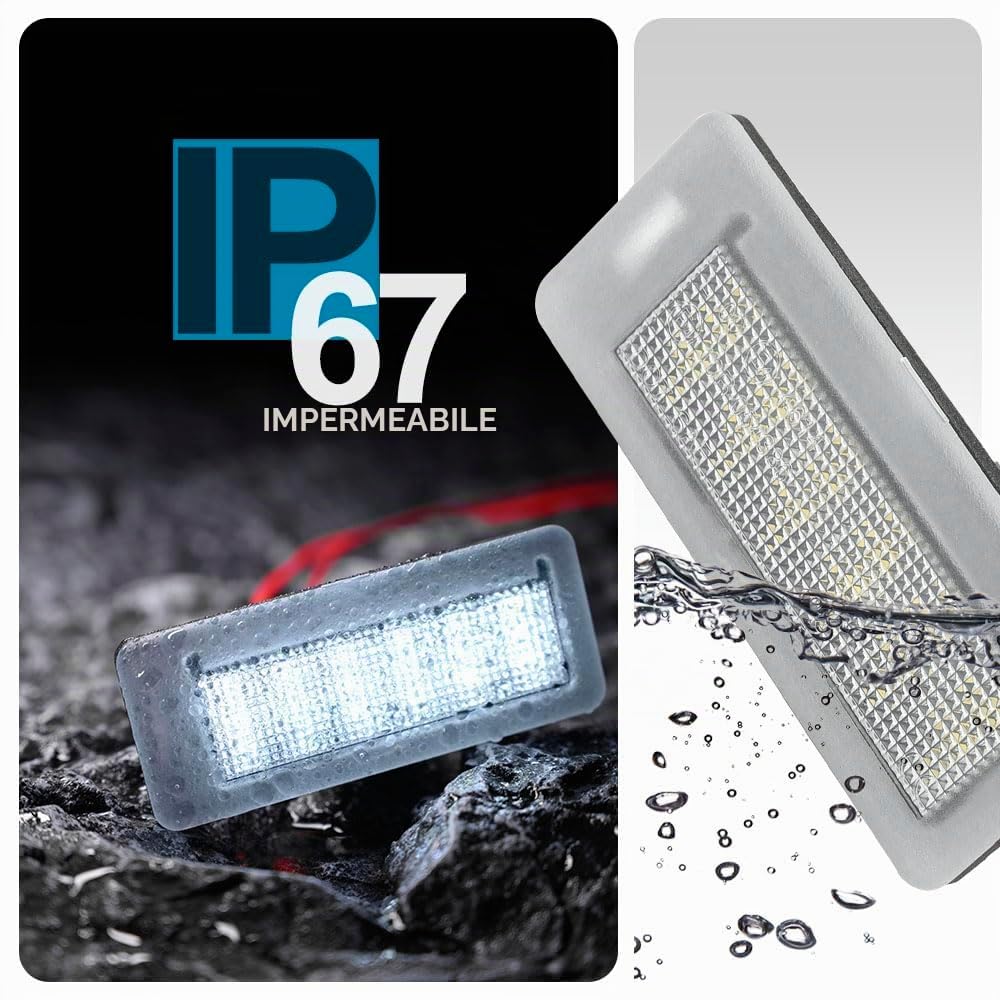 Luci targa LED per F.iat Doblo 2010-2022 Op.el Combo D 2012-2018 Barn Door Models, accessori luce posteriore bianca LED per targa e fanale, senza errori CANBUS, 2 pezzi