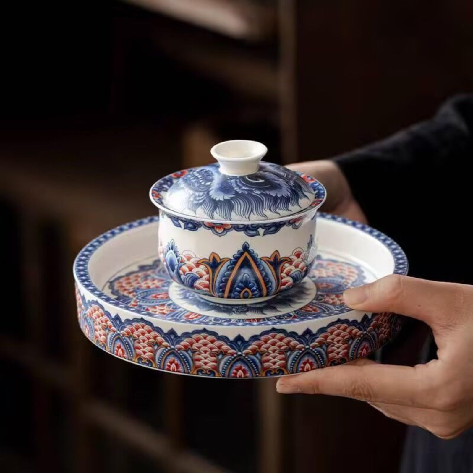 Gaiwan de cerámica premium de 170 ml con acabado artesanal bajo esmalte