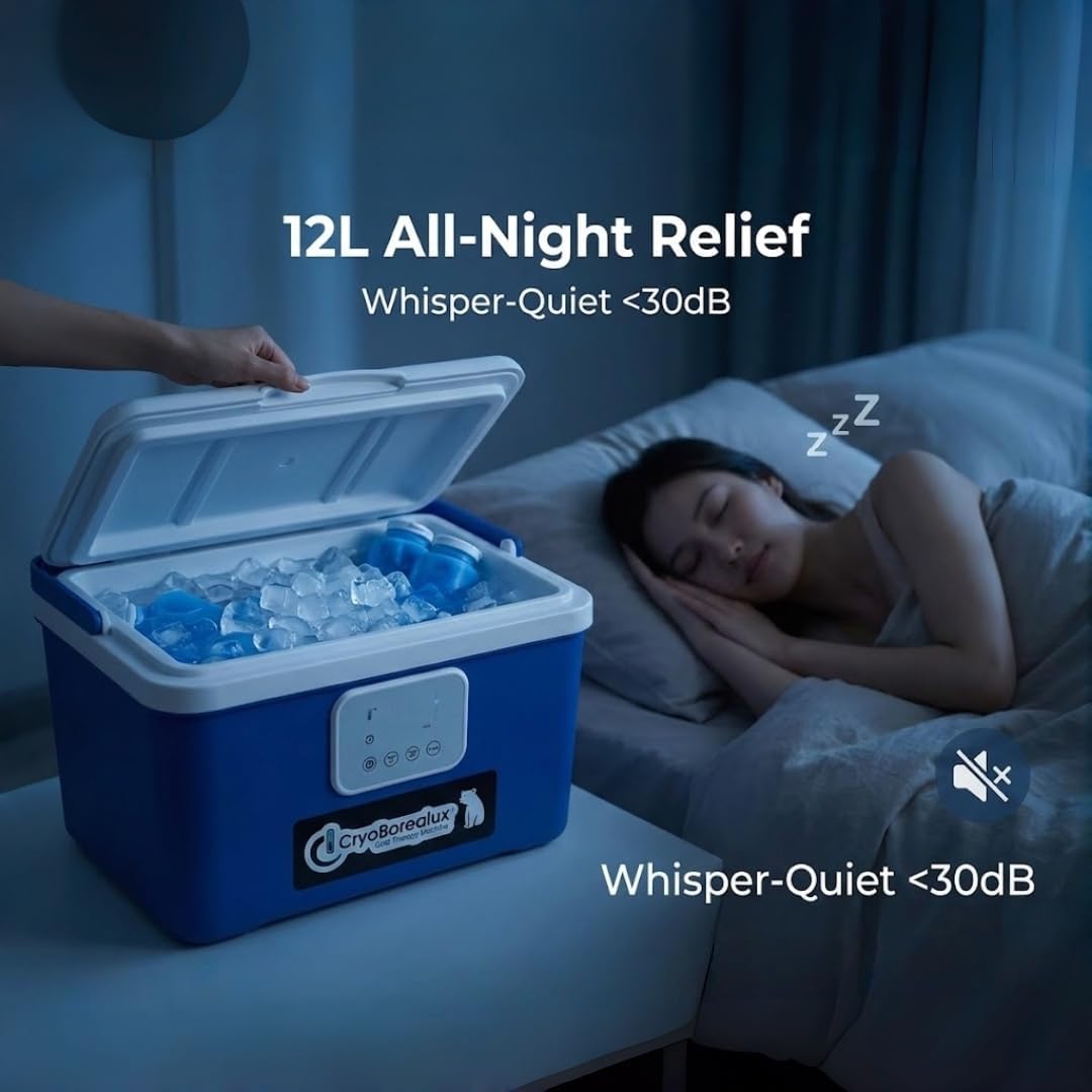 [CBL] Programmable Cold Therapy Machine, 13-Quart Ice Water Circulation System with Quiet Pump, Timer & Flow Control, Knee Wrap Included, Post-Surgery Pain Relief & Sports Injury Recovery