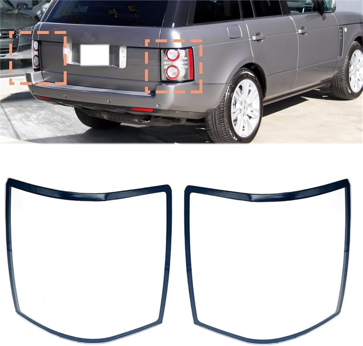 Compatible For Land Rover Range Rover Administration 2010-2012 Executive Edition Vogue Rear Tail Light Cover Trim Chrome Tail Lamp Frame(Style B)