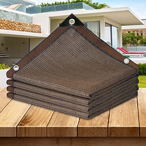 Malla de sombra para exteriores, tela de sombra para patio, jardín, protección UV, invernadero, sombra para plantas, malla de protección contra el calor y los rayos UV, color marrón (5 x 15 m)