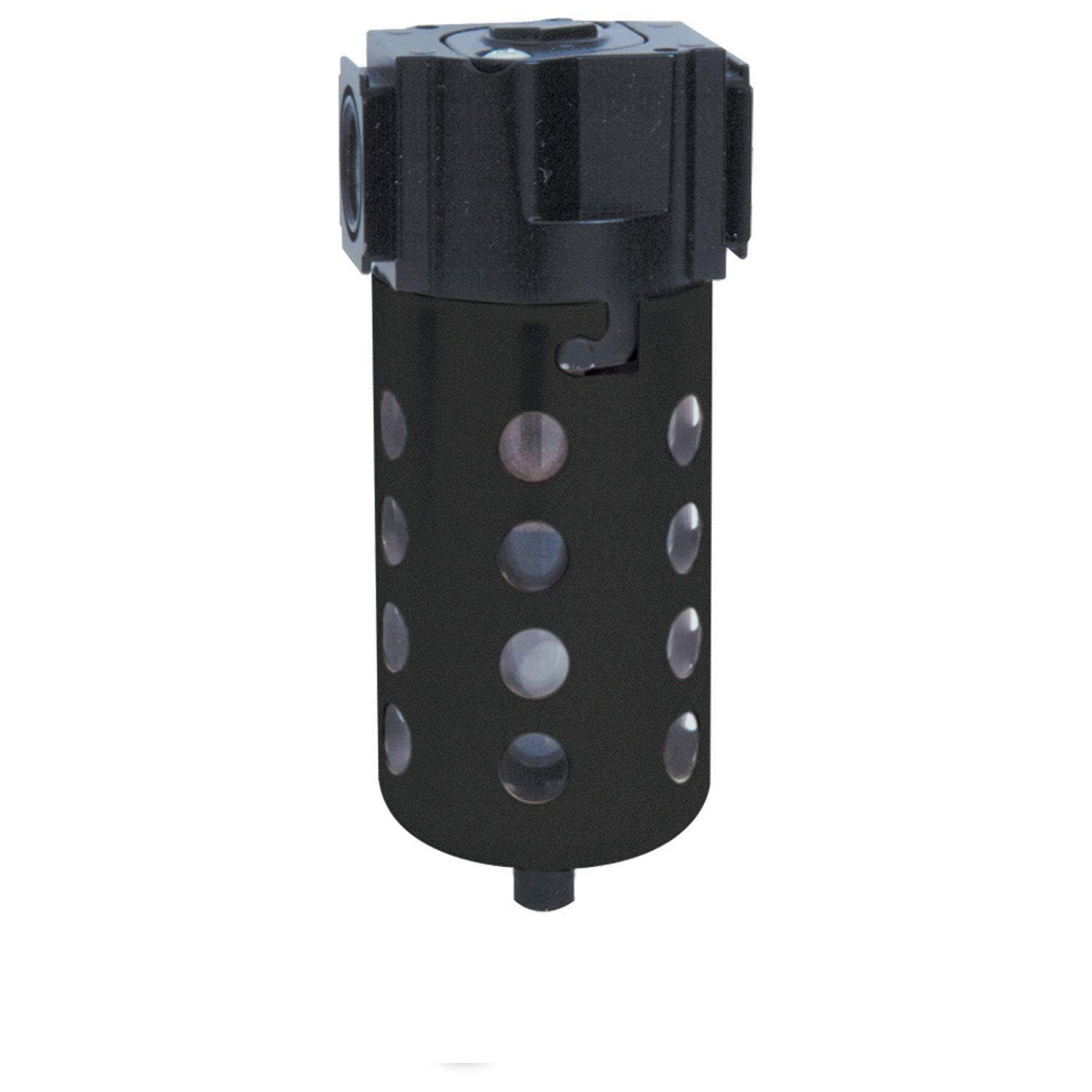 Tri-Star Particulate Filter by Arrow Pneumatics – 2.75"L x 2.75"W x 6.25"H, Zinc/ Poly Bowl, Black, Model F354