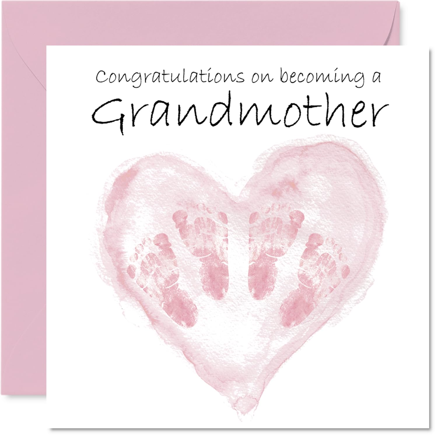 New Baby Girl Card for Grandmother - Twins Congrats Becoming - Well Done Congratulations Card for New Grandmother, 145mm Welcome To The World Greeting Cards