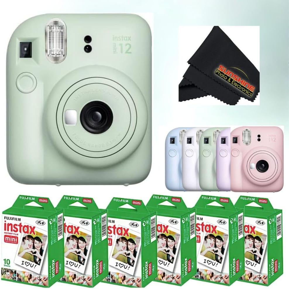 Fujifilm Instax Mini 12 Instant Camera (Camera + 6 x Twin Packs, Mint Green)