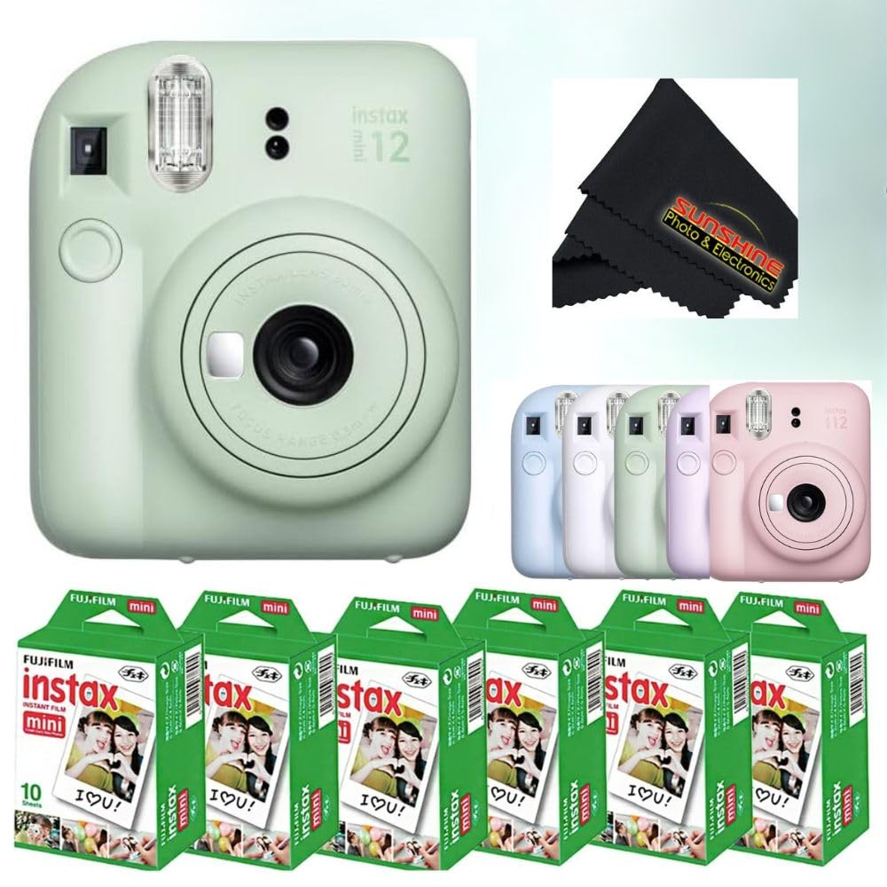 Fujifilm Instax Mini 12 Instant Camera - Mint Green w/ 3 Twin Packs
