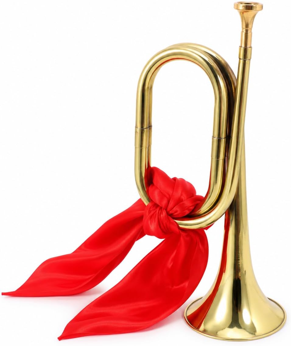 VICASKY Military Bugle Horn for Kids and Boys, Cavalry Trumpet | Musical instrument blowing horn for school practice, marching band, parade, ceremony and orchestra