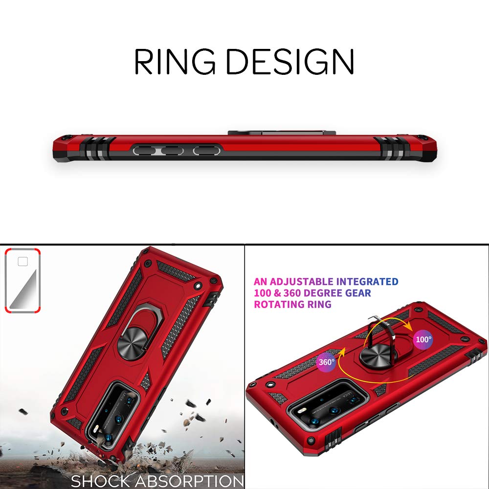 König Design Custodia compatibile con Huawei P40 Pro+, custodia protettiva a 360 gradi, blu