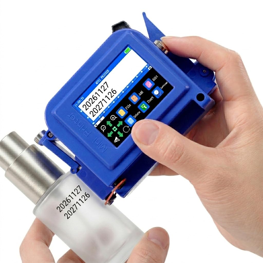 Impresora de inyección de tinta portátil Mini 12,7 mm, Pistola de impresión portátil E11 con cartucho de tinta negra de 42 ml, codificador de inyección de tinta para texto, código QR, número