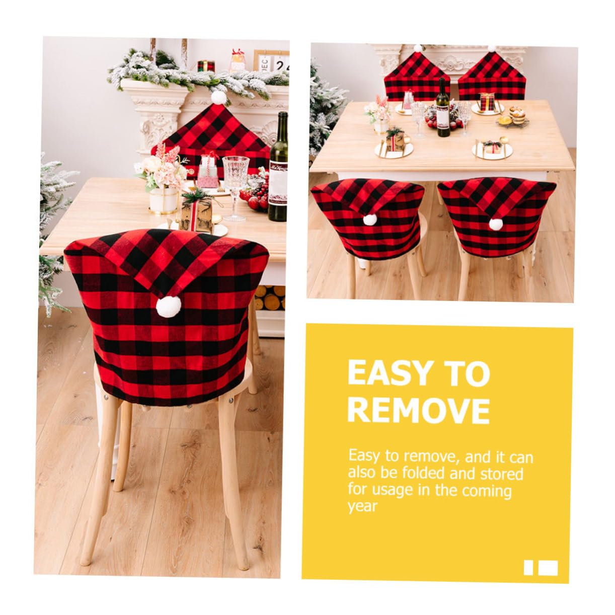 Cabilock 4 Pz Coprisedia Plaid Coprisedie Natalizie Coperture Natale Decorazioni a Nastro Ufficio Porta Decorazioni Decorative Per Cuscini Decorazione Arredamento Tessuto