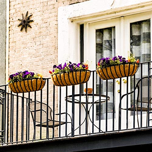 Sekcen Railing Planter Window Box Deck Balcony Rail Planter 24 Inch for Porch Fence Patio Outdoor 4 Pack by Sekcen - Image 2
