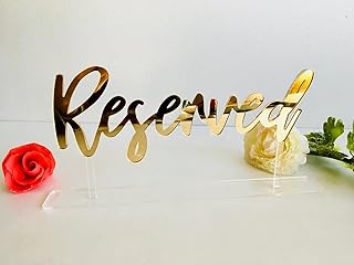 Acrylic Wedding Reserved Table Sign with Clear Base Laser Cut Calligraphy Freestanding Wedding Decorations Reception Table Numbers Customized Table Sign for Weddings Event Birthday Party Seating Plan