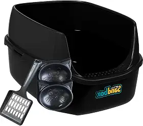 Furba Caixa de Areia para Gatos Alta Banheiro Sanitário para Gato Grande (Preto)