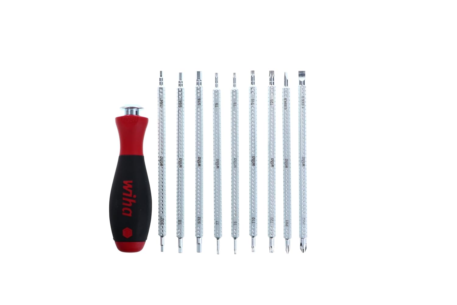 Wiha 28199 Drive-Loc VI Interchangeable Blade Set In Durable Pouch, 10 Piece