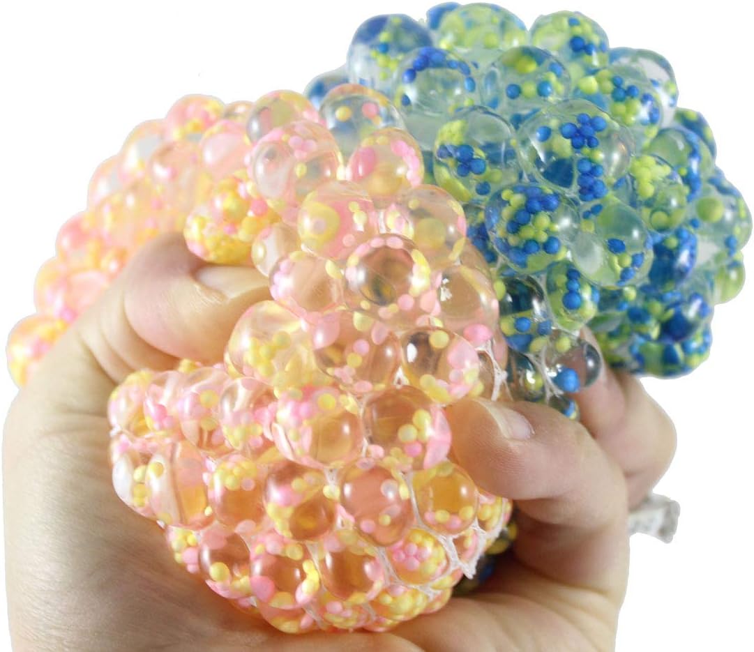 Curious Minds Busy Bags2 Confetti Gel Filled Mesh Net Blob Ball - Squish - Sensory, Fidget Toy- Gooey Squish OT