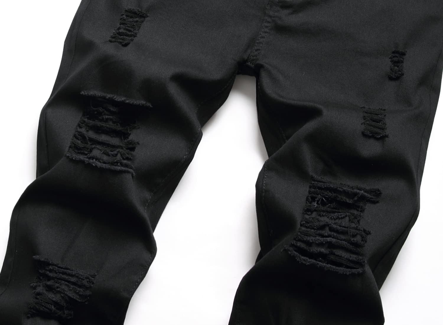 Kihatwin Boy's Skinny Ripped Jeans Destroyed Distressed Taper Zipper Pants with Holes - Image 3