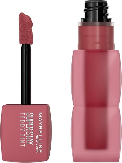 Maybelline Teddy Tint, Lip Stain, Soft Lip Tint, Light Feel, 12Hr Wear, Buildable and Blendable, Blurred Finish, Skinny Dip, Multi-Use Product, No-transfer Color, Vegan Formula, Shade: Velvet Chocker