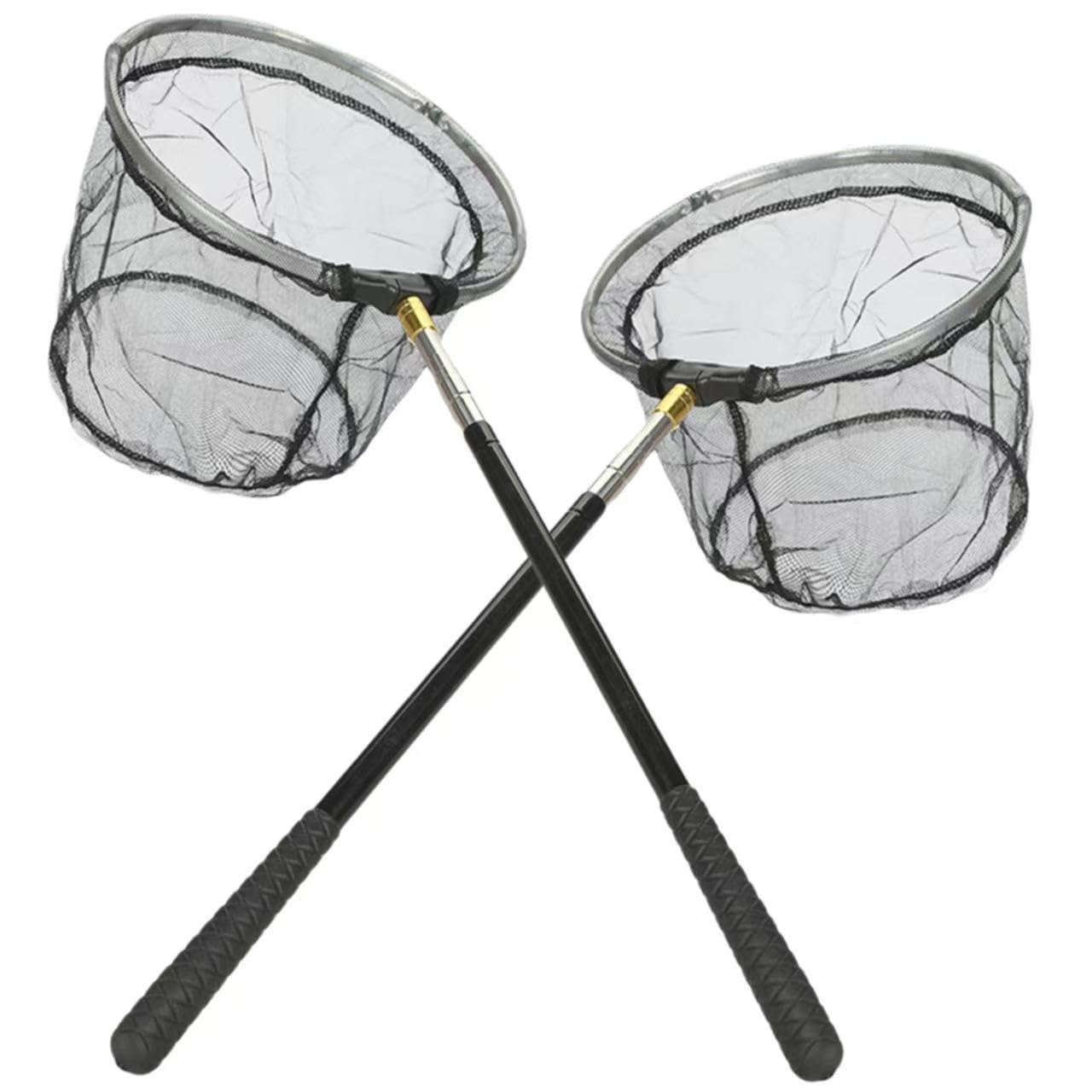 Fishing Landing Net, Pack of 2 Butterfly Net, Fishing Landing Net, Fishing Net, Extendable from 40.5 cm to 151.5 cm, Telescopic Fish Landing Net for Garden, Pool, Outdoor, Garden Activities