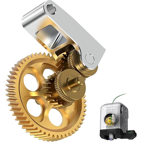Upgraded Extruder Brass Gear for Bambu Lab P1P/P1S/X1C/X1E 3D Printers,Golden RNC Nano-Coated Extruder Gear