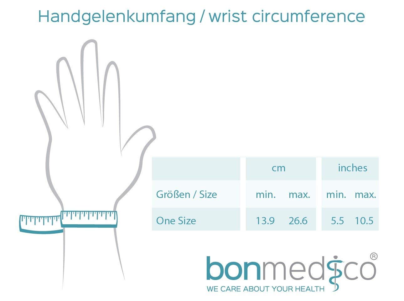 bonmedico Tutore Polso Elastico Regolabile – Fascia Supporto per Polso Uomo e Donna – Polsiera Sportiva per Allenamento, Fitness e Attività Quotidiane