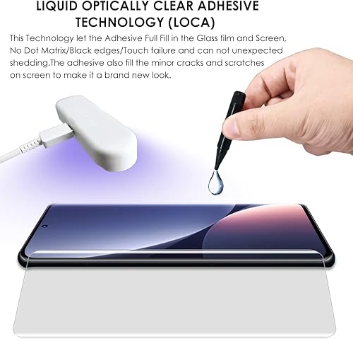 Miniatura 3 de Paquete de 3 Protector de pantalla para Xiaomi 12S Ultra, protector de pantalla completa UV adhesivo de vidrio templado para Xiaomi 12 Pro13 Pro13