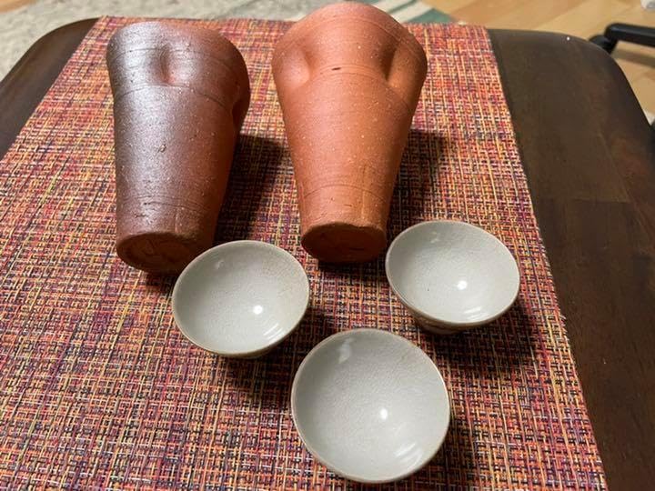 備前焼き　ビァグラス、お猪口 備前焼き ビァグラス、お猪口