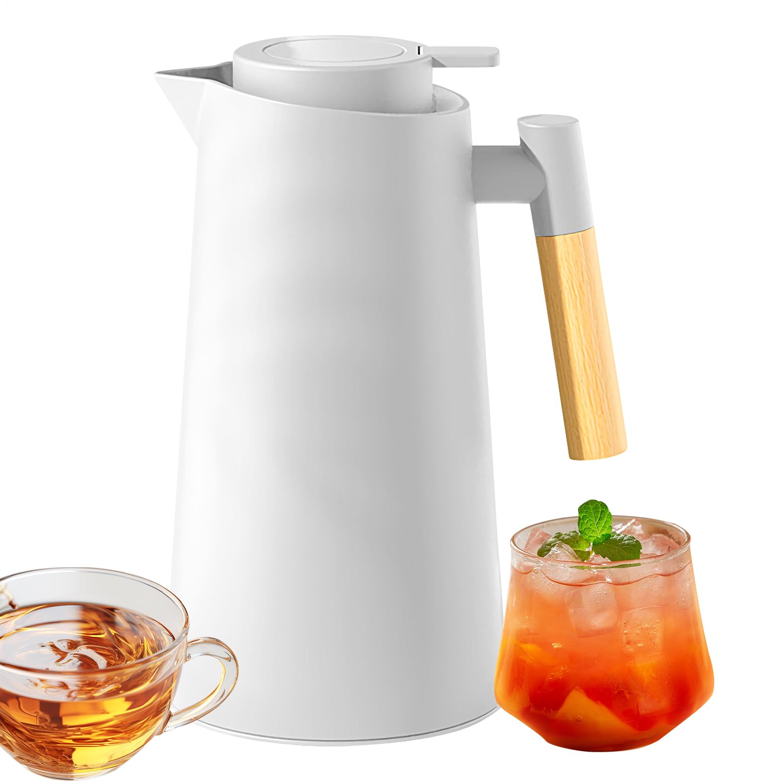 Jarra térmica de café con aislamiento de vidrio para bebidas calientes y frías
