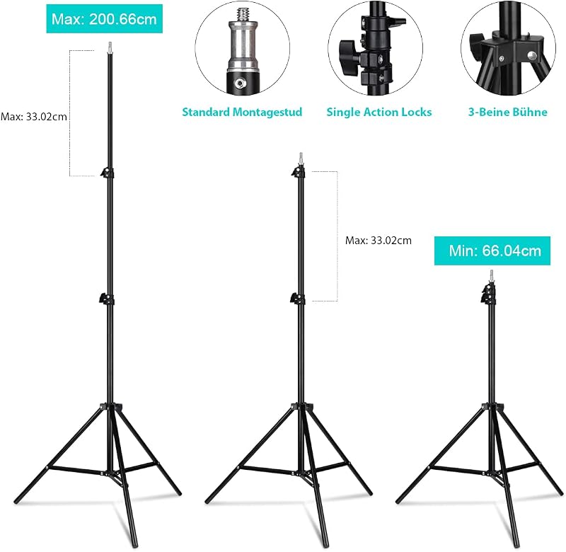 GEEKOTO Softbox szett 50x70cm fotóstúdió világítás 2db izzóval és állvánnyal