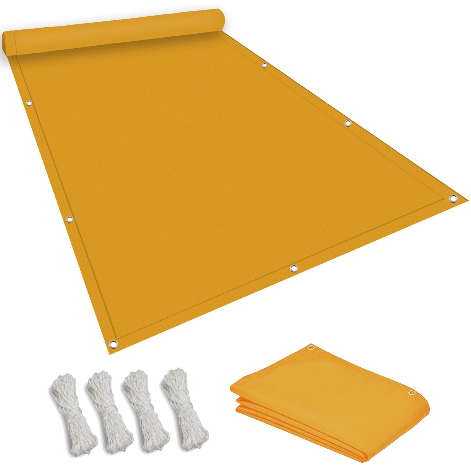 Filet d'ombrage jaune 5.5 x 10 m pour ombrager vos repas de famille