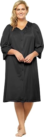 Exquisite Form Womens Exquisite Form Womens Button Front Knee Length Robe 10107