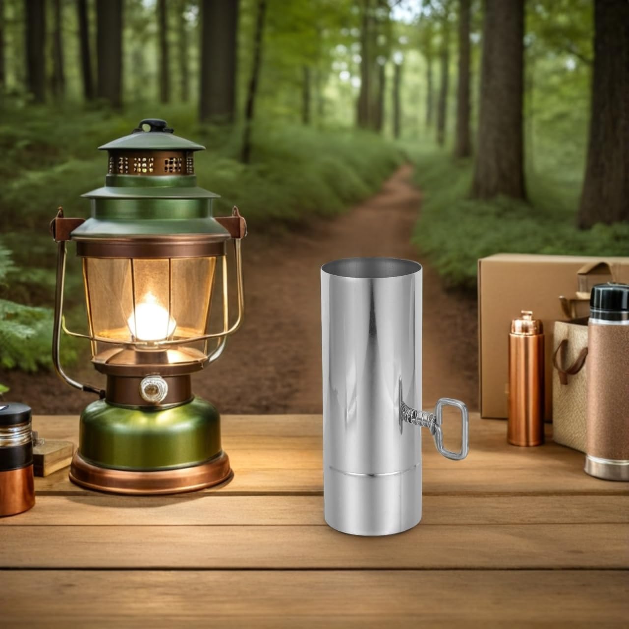 NOLITOY Réchaud de camping en acier inoxydable avec pare-étincelles, tuyau de cheminée réglable de 7,6 cm pour camping, randonnée, aération portable