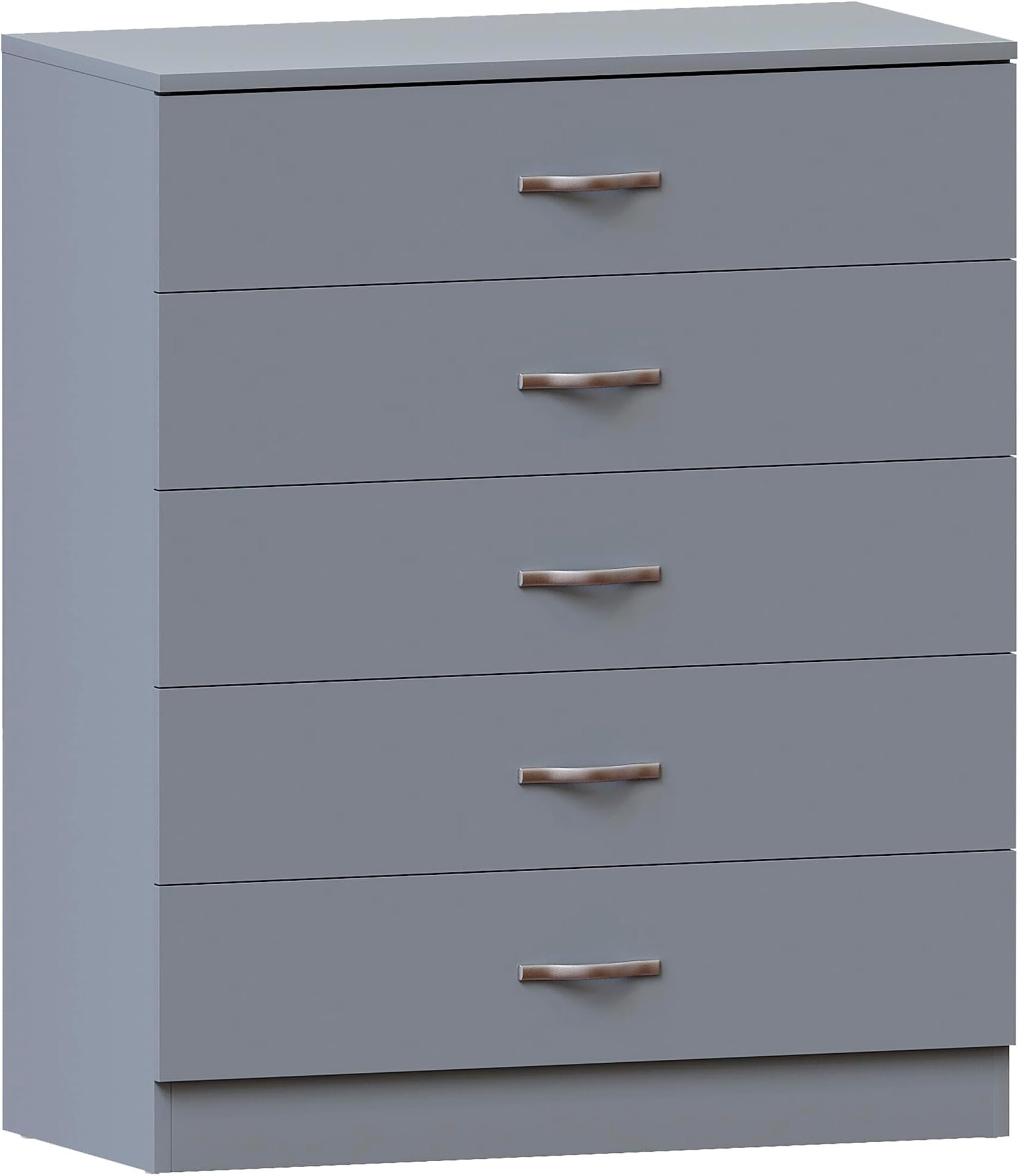 Riano 5 Drawer Chest of Drawers, Metal Handles & Runners, Anti-Bowing Drawer Support, Bedroom, Nursery Furniture, Grey