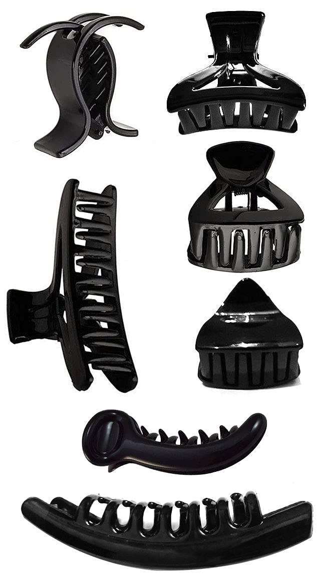 BHARATGAURAV Hair Accessories Black Plastic Hair Clutch for Women