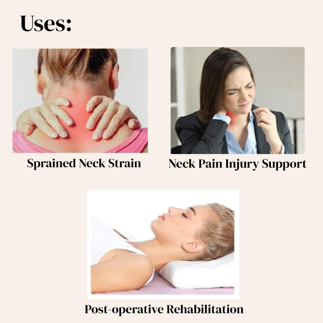 JSB BS06 Soft Cervical Collar Adjustable Neck Brace Support Belt For Pain Relief (Large) 1