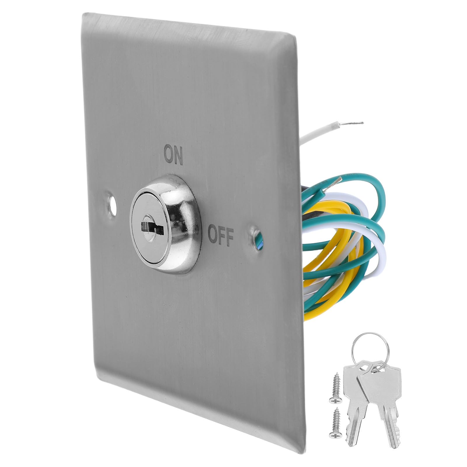 Interruptor de llave de acero inoxidable con botón de liberación para accesos residenciales 8