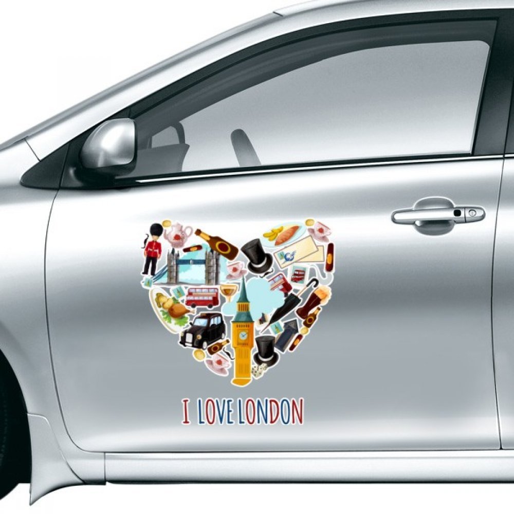 Autocollant de Voiture Londres Illustration Personnalisez Votre Auto pour le Quotidien