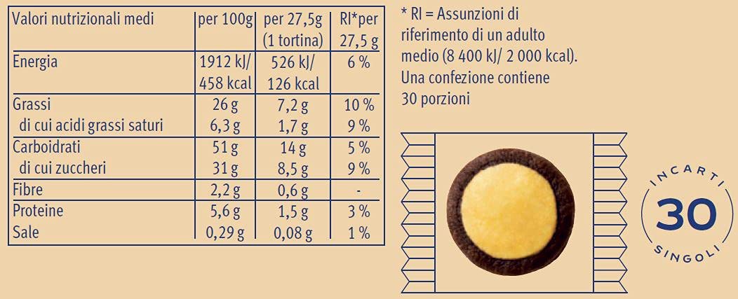 Bahlsen, Tam Tam Cioccolato Display, Tortine Soffici al Cioccolato con Cuore di Vaniglia, Ingredienti Selezionati, 1 Confezione con Espositore da 30 Tortine Singole da 27.5 g